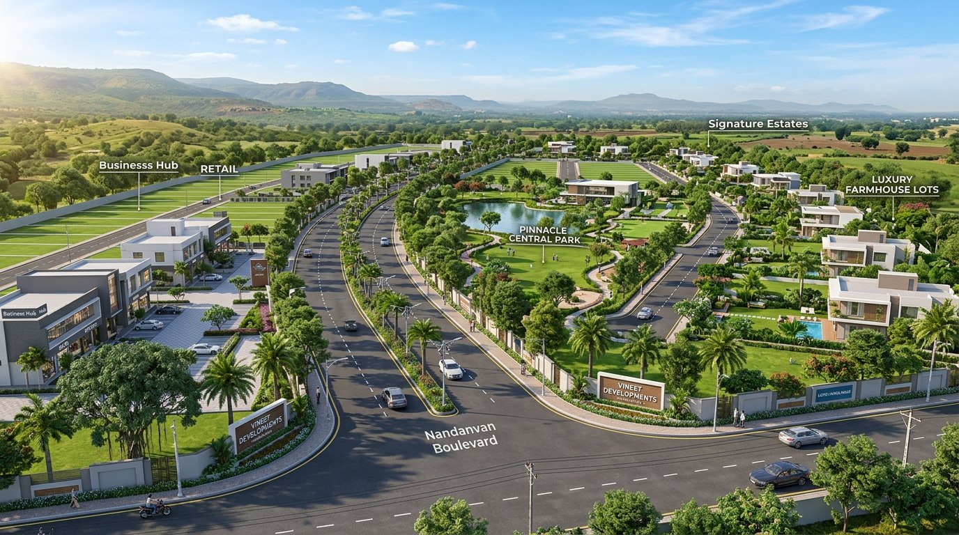 Residential and commercial plots along highway corridors